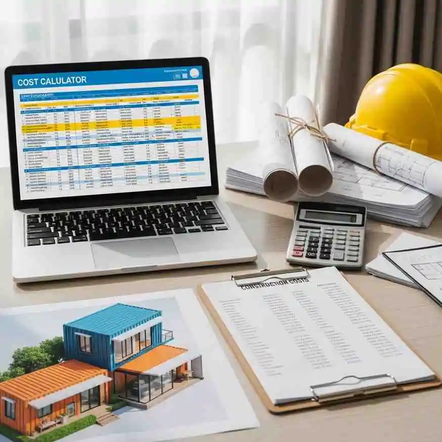 shipping container home cost calculator with blueprints permits and construction budget breakdown