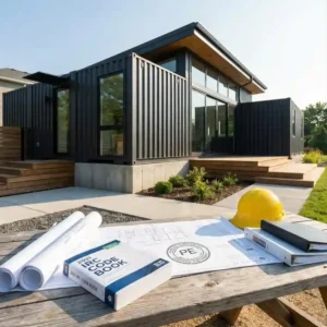 IRC compliant container homes with architectural plans and code documents