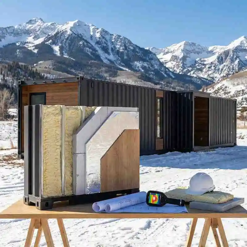 Container house colorado cold climate design with thermal insulation