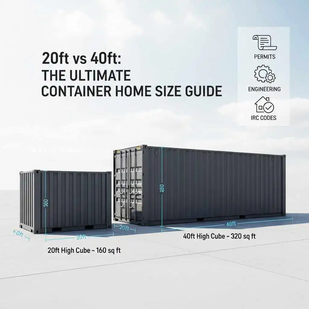 shipping container sizes for homes 20ft and 40ft side by side